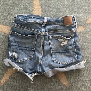 American eagle dark wash ripped jean shorts